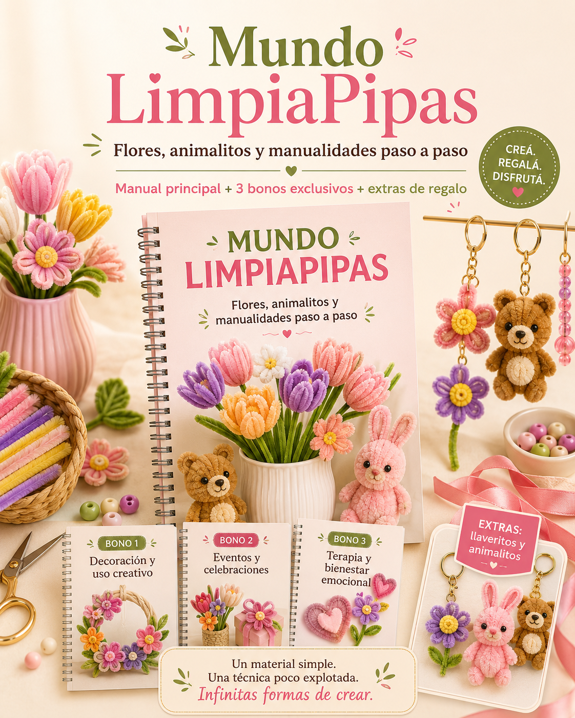 Mundo LimpiaPipas: Flores, Animalitos y Manualidades Paso a Paso